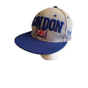 London Union Jack Flag Gray Blue Hat Cap Adjustable